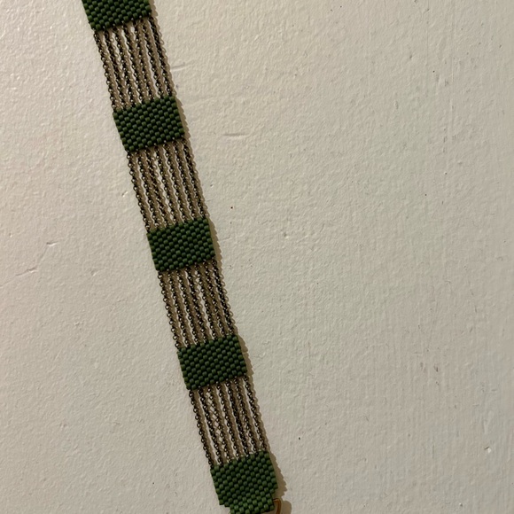 Silo green and brass bracelet, new in box, made in  Portland, OR - Picture 4 of 6